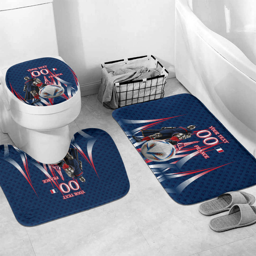 Personalized France Football Knight Bathroom Set Medieval Knight Soccer Concept With Eiffel Tower