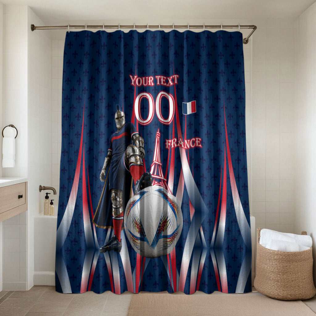 Personalized France Football Knight Bathroom Set Medieval Knight Soccer Concept With Eiffel Tower