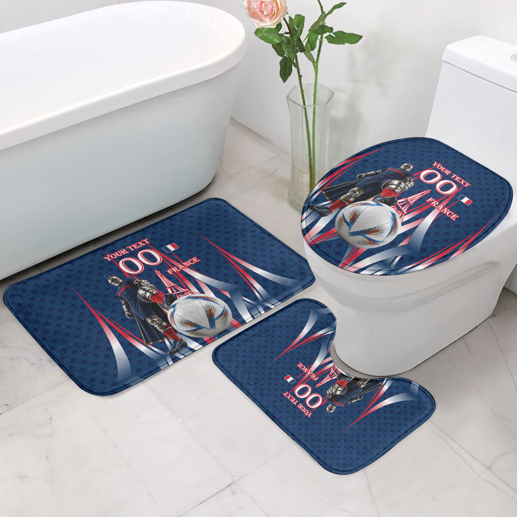 Personalized France Football Knight Bathroom Set Medieval Knight Soccer Concept With Eiffel Tower