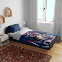 Personalized France Football Knight Bedding Set Medieval Knight Soccer Concept With Eiffel Tower