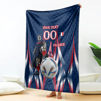 Personalized France Football Knight Blanket Medieval Knight Soccer Concept With Eiffel Tower