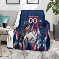 Personalized France Football Knight Blanket Medieval Knight Soccer Concept With Eiffel Tower