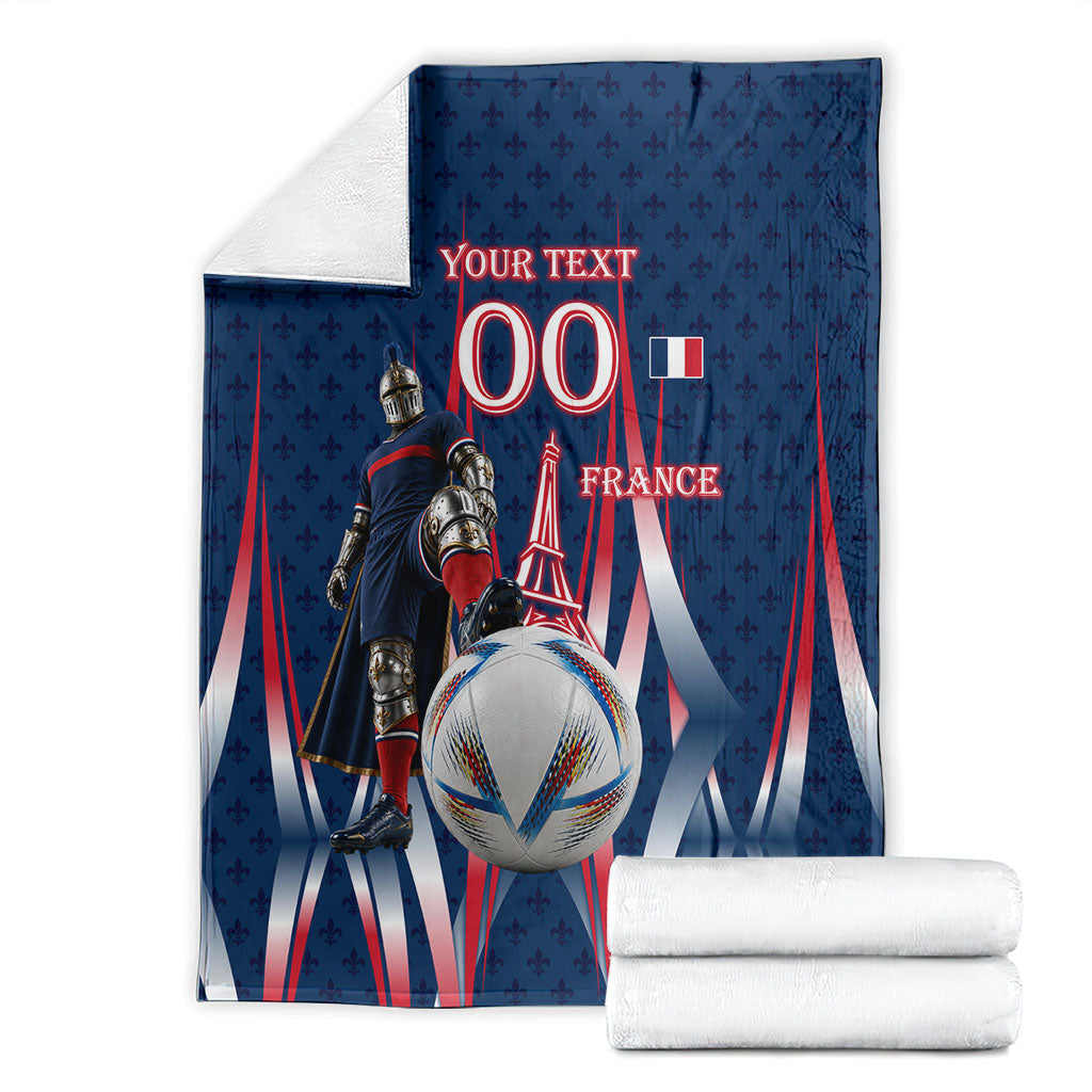 Personalized France Football Knight Blanket Medieval Knight Soccer Concept With Eiffel Tower