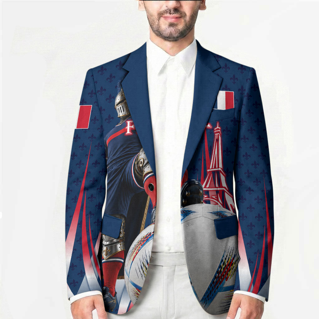 Personalized France Football Knight Blazer Medieval Knight Soccer Concept With Eiffel Tower