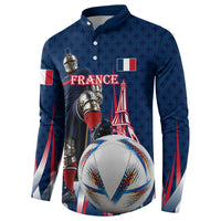 Personalized France Football Knight Button Sweatshirt Medieval Knight Soccer Concept With Eiffel Tower