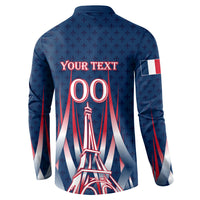 Personalized France Football Knight Button Sweatshirt Medieval Knight Soccer Concept With Eiffel Tower