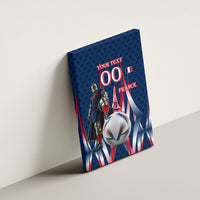Personalized France Football Knight Canvas Wall Art Medieval Knight Soccer Concept With Eiffel Tower