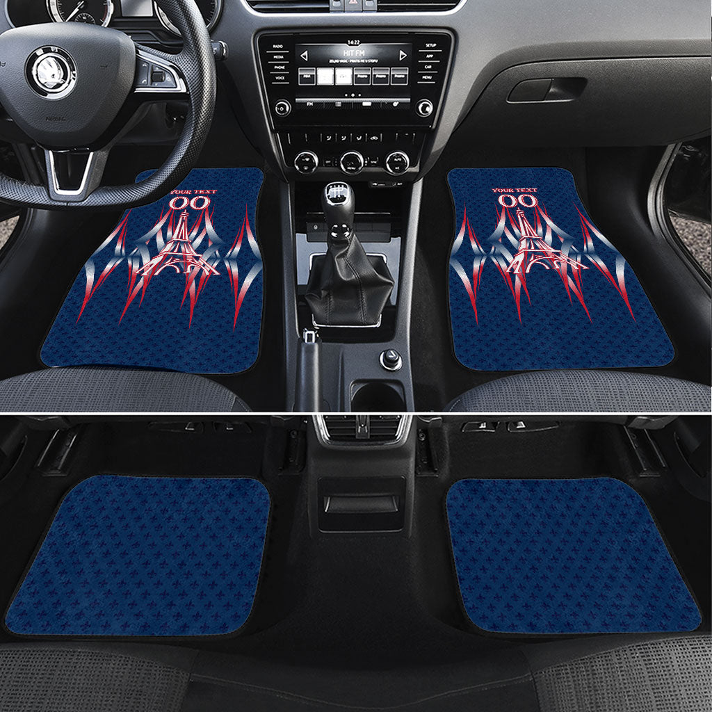 Personalized France Football Knight Car Mats Medieval Knight Soccer Concept With Eiffel Tower