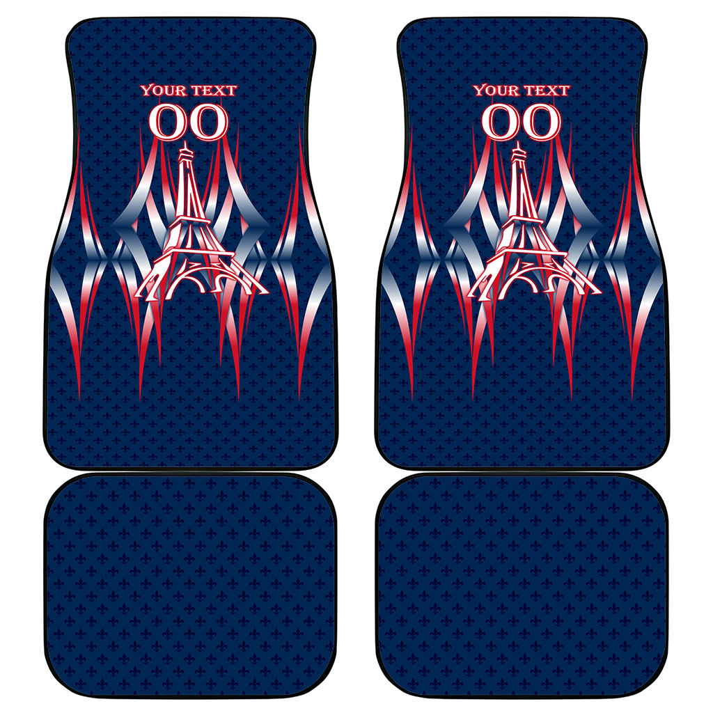 Personalized France Football Knight Car Mats Medieval Knight Soccer Concept With Eiffel Tower