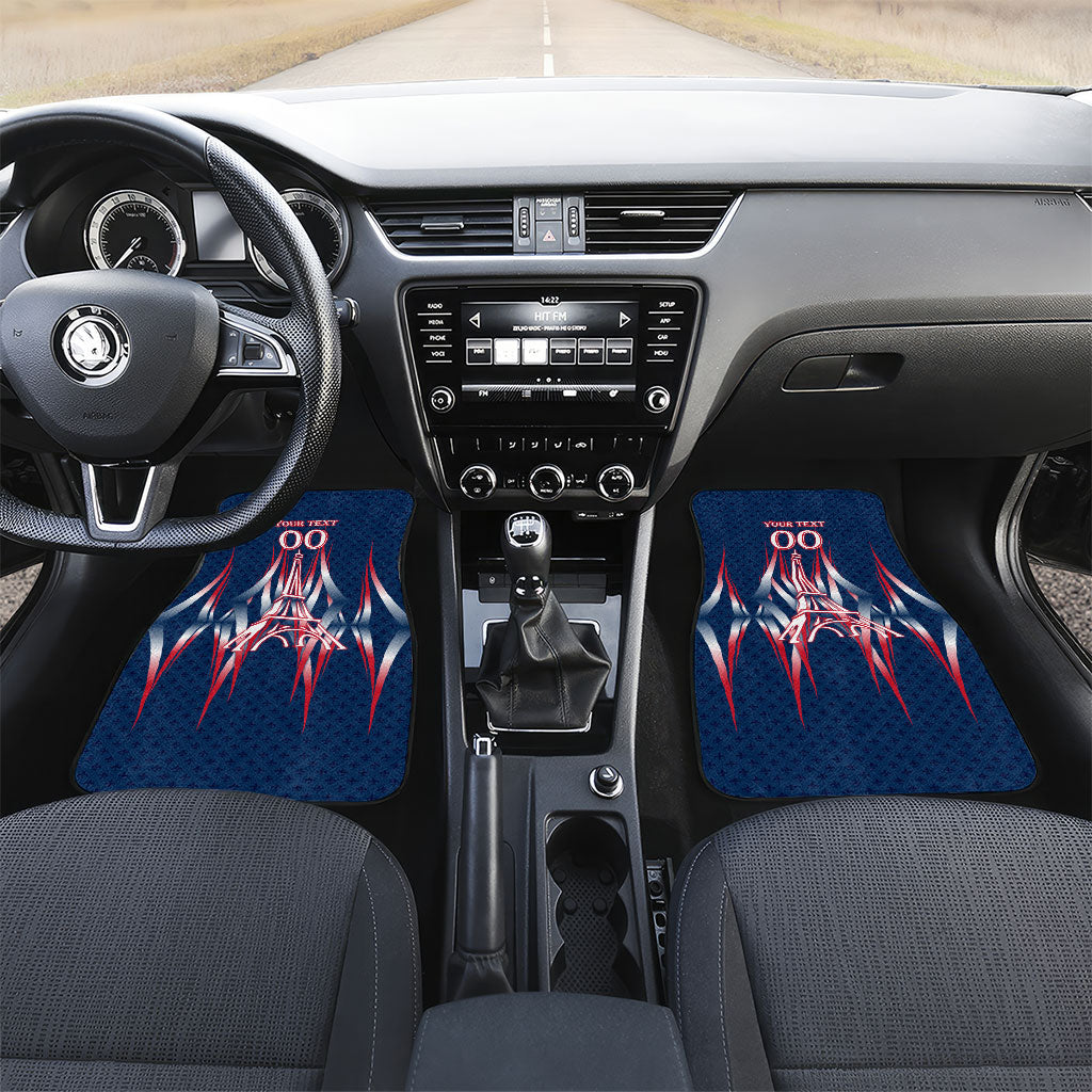 Personalized France Football Knight Car Mats Medieval Knight Soccer Concept With Eiffel Tower