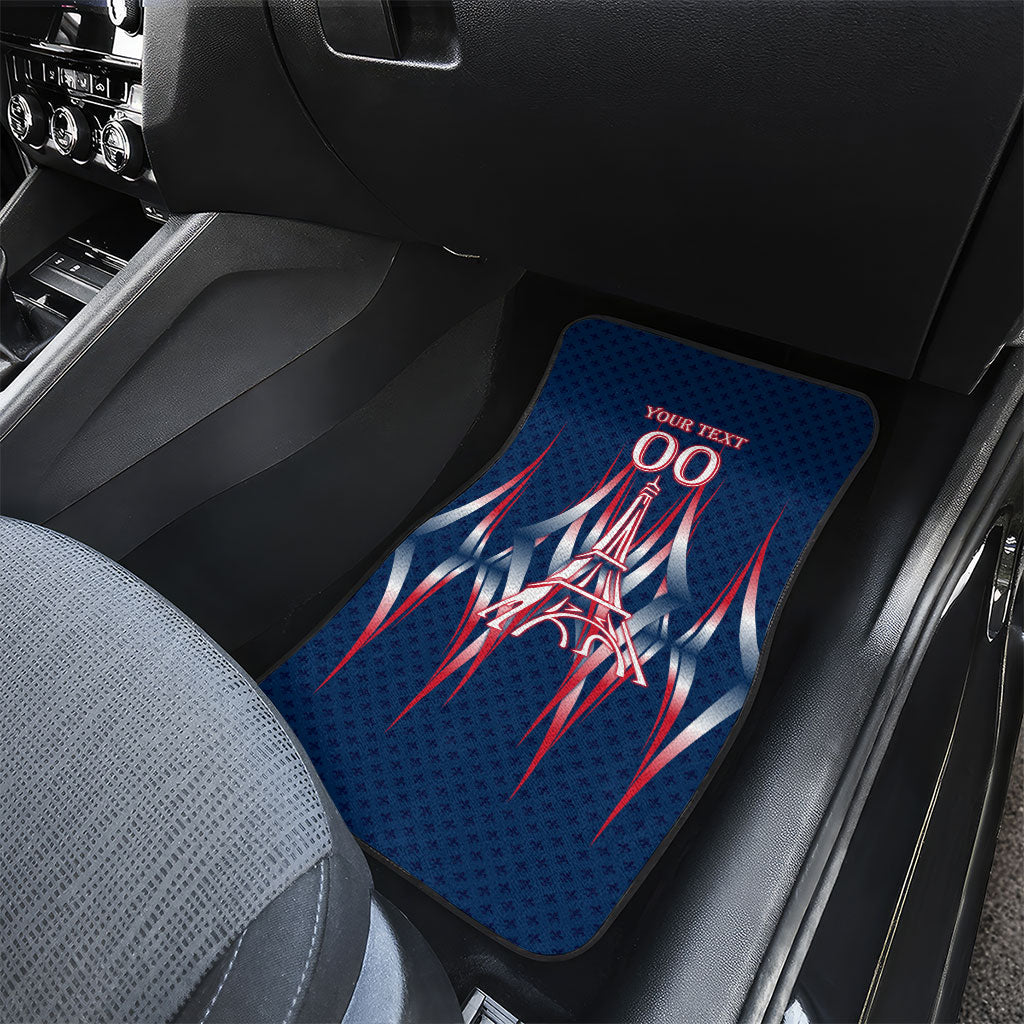 Personalized France Football Knight Car Mats Medieval Knight Soccer Concept With Eiffel Tower