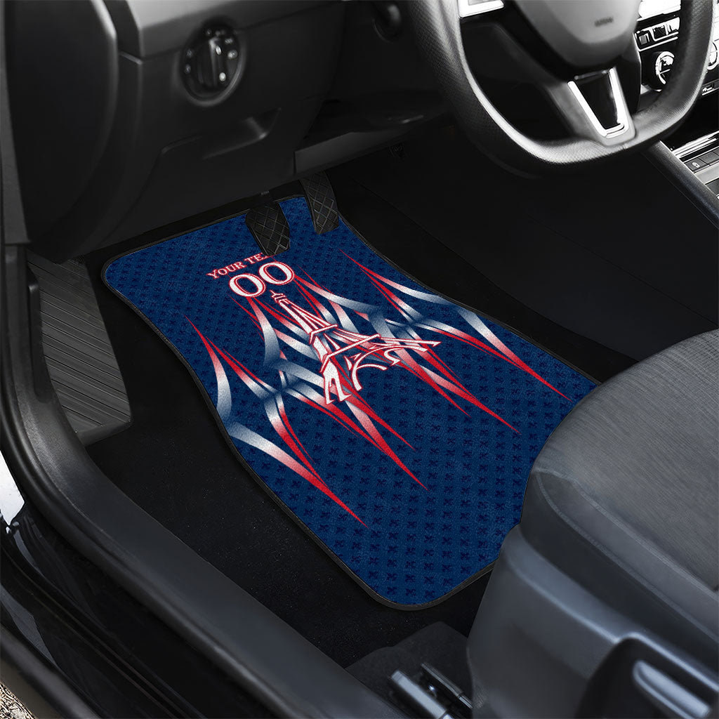 Personalized France Football Knight Car Mats Medieval Knight Soccer Concept With Eiffel Tower