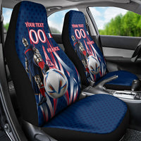 Personalized France Football Knight Car Seat Cover Medieval Knight Soccer Concept With Eiffel Tower