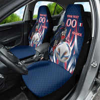 Personalized France Football Knight Car Seat Cover Medieval Knight Soccer Concept With Eiffel Tower