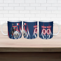 Personalized France Football Knight Ceramic Mug Medieval Knight Soccer Concept With Eiffel Tower