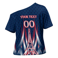 Personalized France Football Knight Cross Shoulder Shirt Medieval Knight Soccer Concept With Eiffel Tower