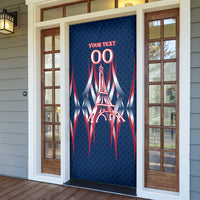 Personalized France Football Knight Door Cover Medieval Knight Soccer Concept With Eiffel Tower