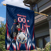 Personalized France Football Knight Garden Flag Medieval Knight Soccer Concept With Eiffel Tower