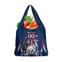 Personalized France Football Knight Grocery Bag Medieval Knight Soccer Concept With Eiffel Tower