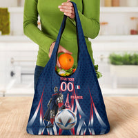Personalized France Football Knight Grocery Bag Medieval Knight Soccer Concept With Eiffel Tower