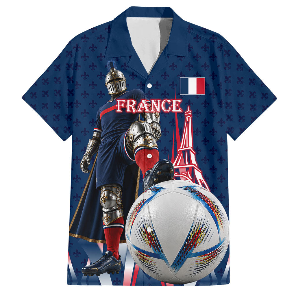 Personalized France Football Knight Hawaiian Shirt Medieval Knight Soccer Concept With Eiffel Tower