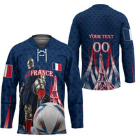 Personalized France Football Knight Hockey Jersey Medieval Knight Soccer Concept With Eiffel Tower