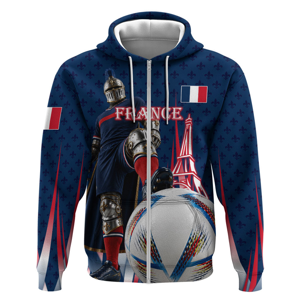 Personalized France Football Knight Hoodie Medieval Knight Soccer Concept With Eiffel Tower