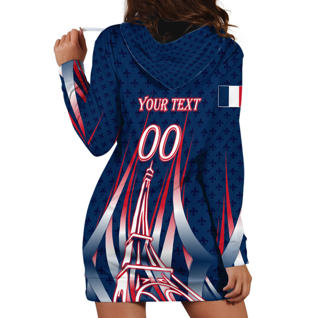 Personalized France Football Knight Hoodie Dress Medieval Knight Soccer Concept With Eiffel Tower