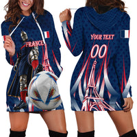 Personalized France Football Knight Hoodie Dress Medieval Knight Soccer Concept With Eiffel Tower