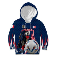 Personalized France Football Knight Kid Hoodie Medieval Knight Soccer Concept With Eiffel Tower