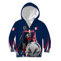 Personalized France Football Knight Kid Hoodie Medieval Knight Soccer Concept With Eiffel Tower
