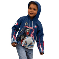 Personalized France Football Knight Kid Hoodie Medieval Knight Soccer Concept With Eiffel Tower