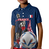 Personalized France Football Knight Kid Polo Shirt Medieval Knight Soccer Concept With Eiffel Tower