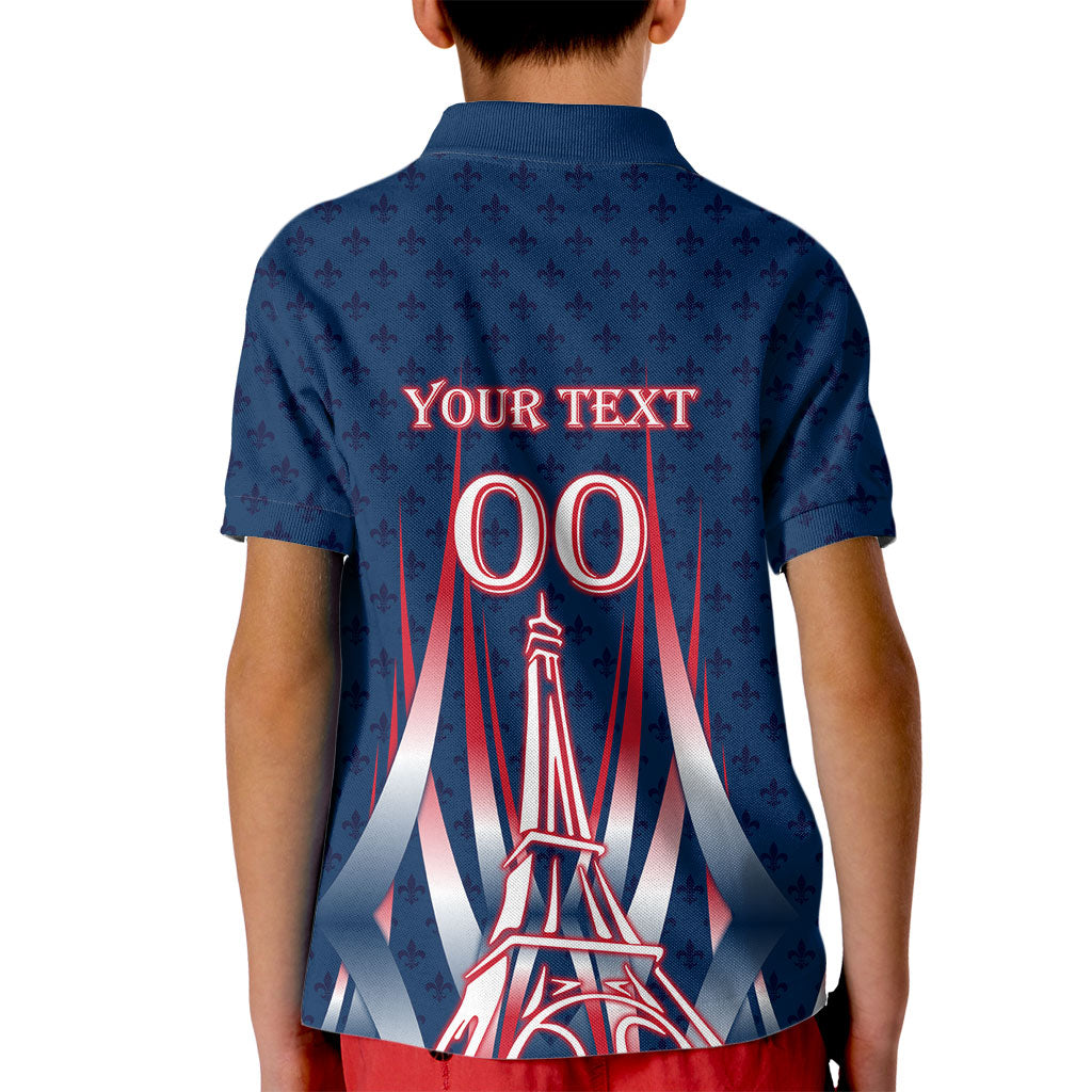 Personalized France Football Knight Kid Polo Shirt Medieval Knight Soccer Concept With Eiffel Tower