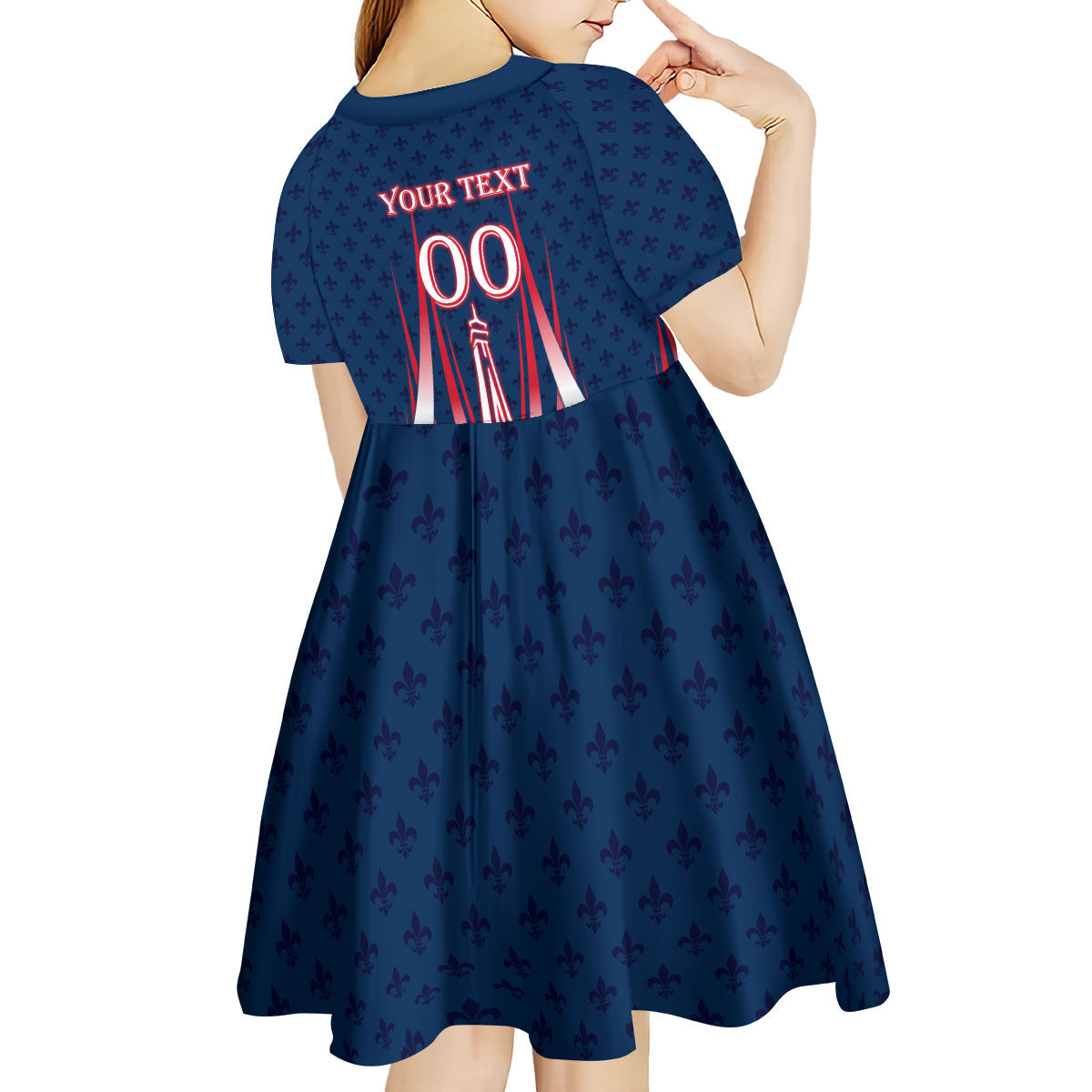 Personalized France Football Knight Kid Short Sleeve Dress Medieval Knight Soccer Concept With Eiffel Tower