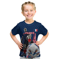 Personalized France Football Knight Kid T Shirt Medieval Knight Soccer Concept With Eiffel Tower