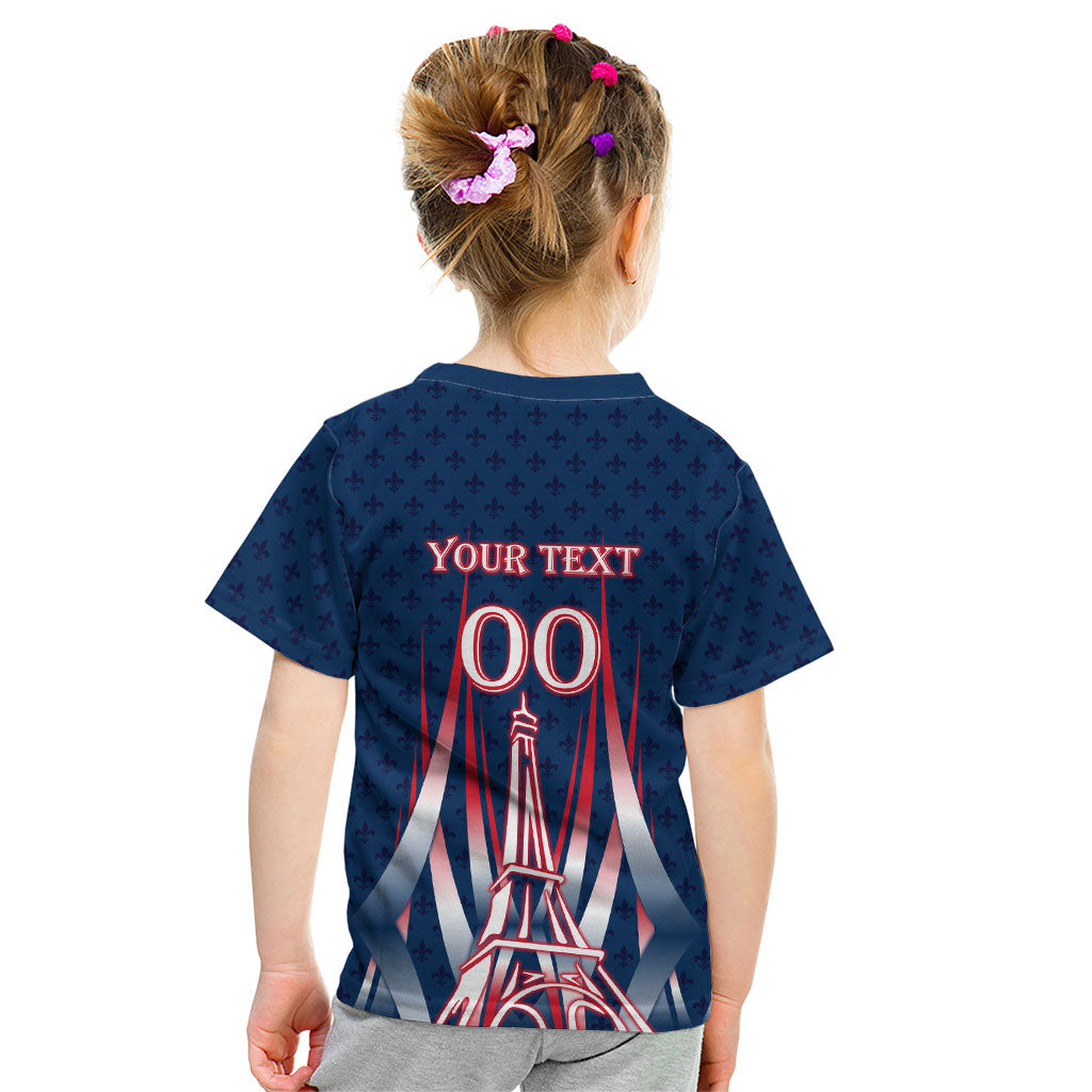Personalized France Football Knight Kid T Shirt Medieval Knight Soccer Concept With Eiffel Tower