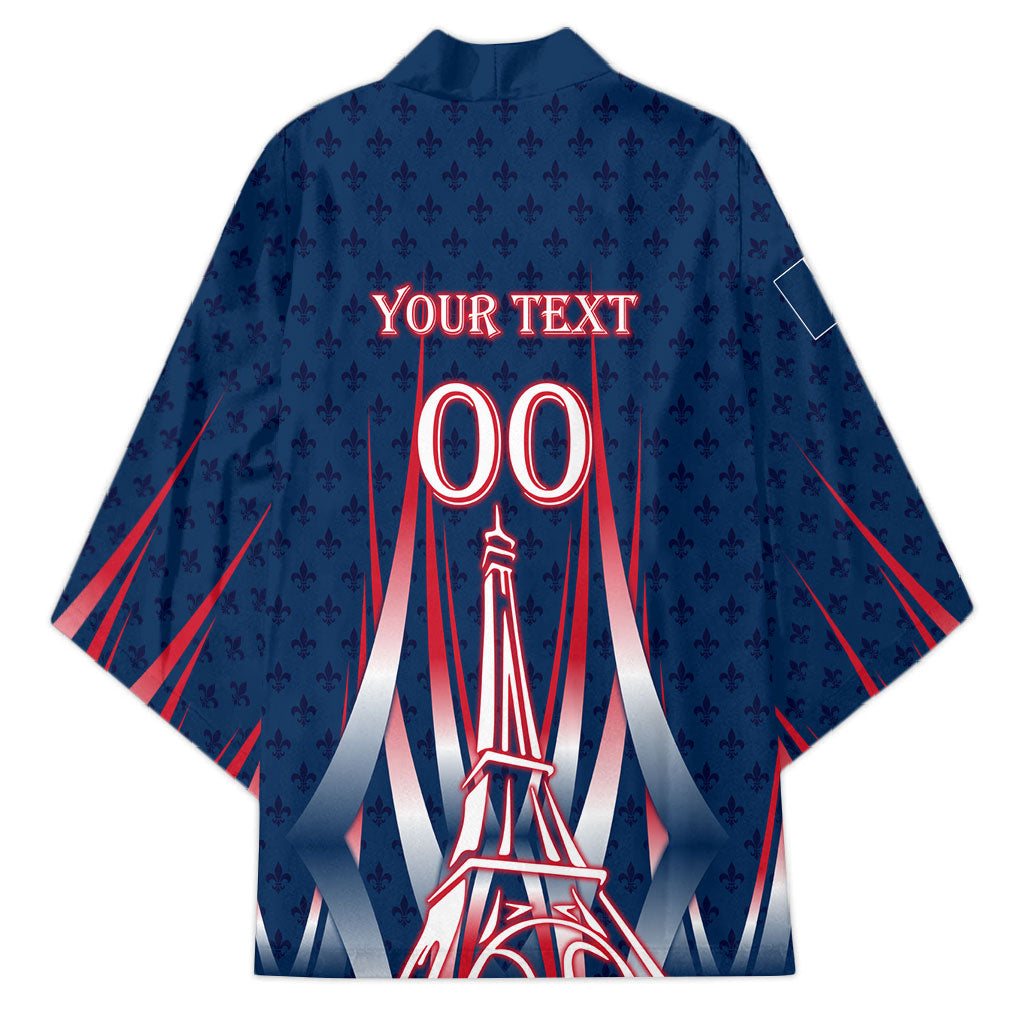 Personalized France Football Knight Kimono Medieval Knight Soccer Concept With Eiffel Tower