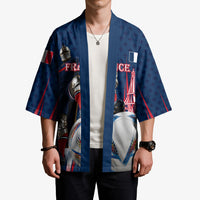 Personalized France Football Knight Kimono Medieval Knight Soccer Concept With Eiffel Tower