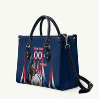 Personalized France Football Knight Leather Bag Medieval Knight Soccer Concept With Eiffel Tower