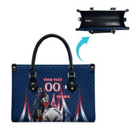 Personalized France Football Knight Leather Bag Medieval Knight Soccer Concept With Eiffel Tower