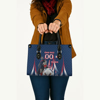 Personalized France Football Knight Leather Bag Medieval Knight Soccer Concept With Eiffel Tower