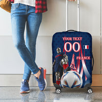 Personalized France Football Knight Luggage Cover Medieval Knight Soccer Concept With Eiffel Tower
