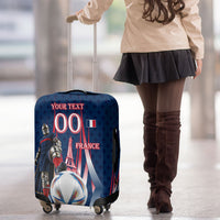 Personalized France Football Knight Luggage Cover Medieval Knight Soccer Concept With Eiffel Tower