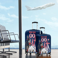 Personalized France Football Knight Luggage Cover Medieval Knight Soccer Concept With Eiffel Tower