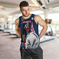 Personalized France Football Knight Men Tank Top Medieval Knight Soccer Concept With Eiffel Tower