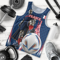 Personalized France Football Knight Men Tank Top Medieval Knight Soccer Concept With Eiffel Tower
