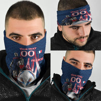 Personalized France Football Knight Neck Gaiter Medieval Knight Soccer Concept With Eiffel Tower