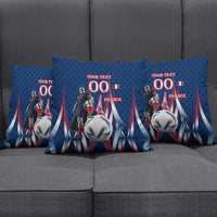 Personalized France Football Knight Pillow Cover Medieval Knight Soccer Concept With Eiffel Tower