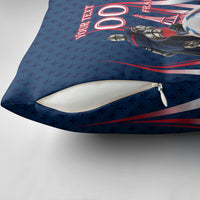 Personalized France Football Knight Pillow Cover Medieval Knight Soccer Concept With Eiffel Tower